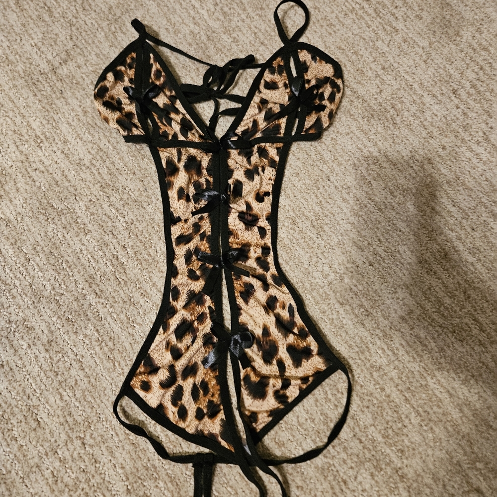 Leopard Print Lingerie Bodysuit
